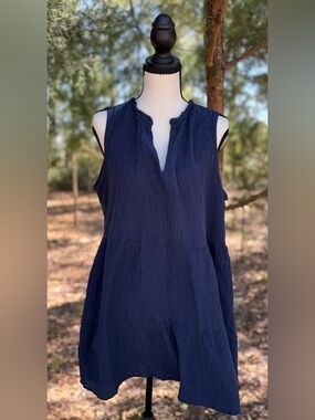 GAP Navy Sleeveless Tiered Mini Dress